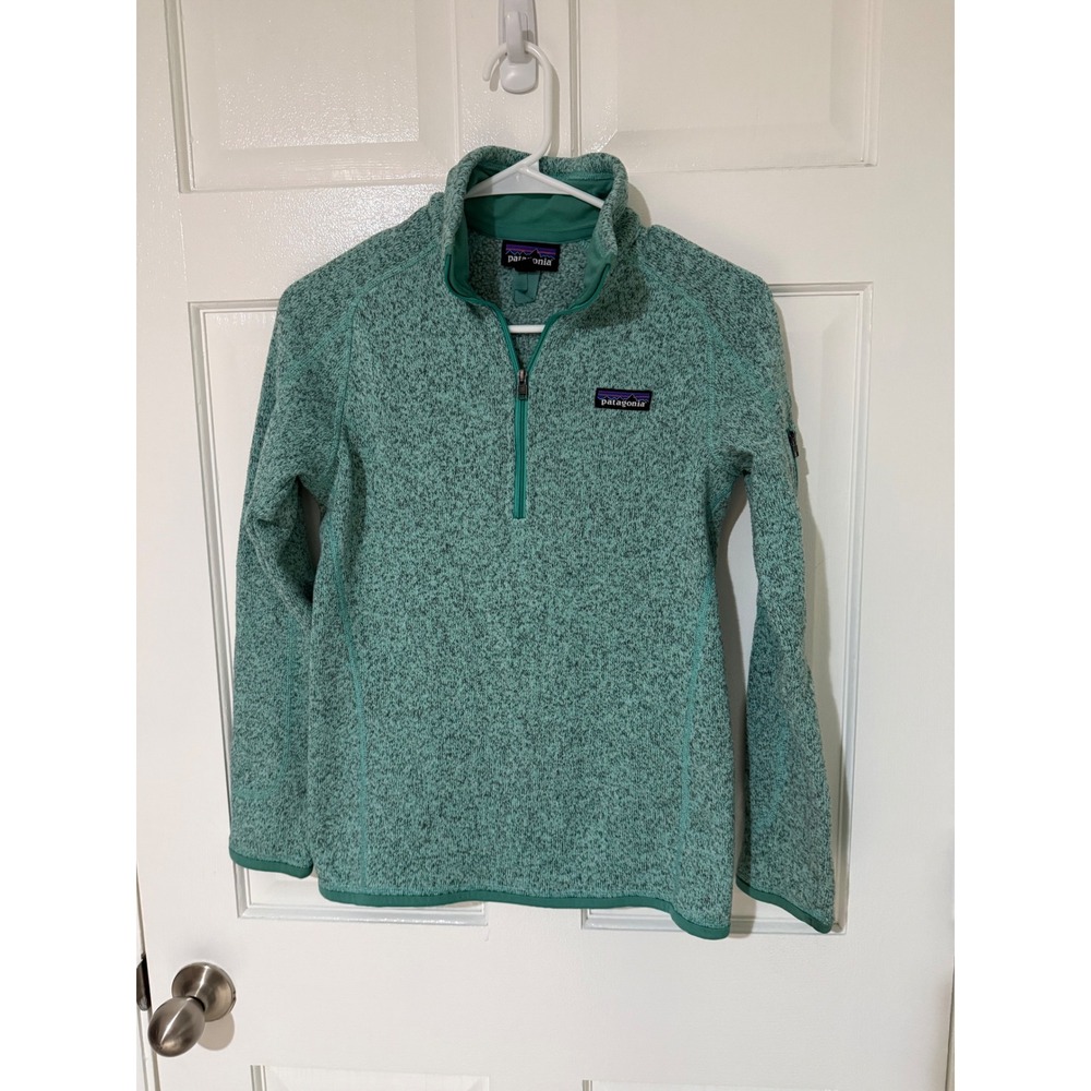 Patagonia Better Sweater 1/4 Zip Pullover Fleece Teal Green Heather Womens XS